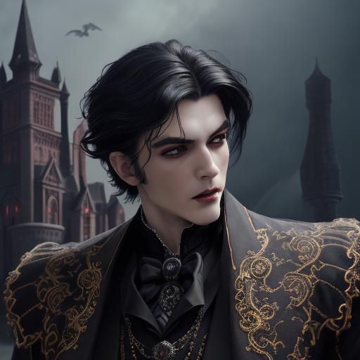 Victorian Vampire Prince in Ornate Attire