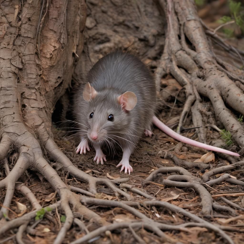 Visualize a common rat in its natural environment. Imagine t...