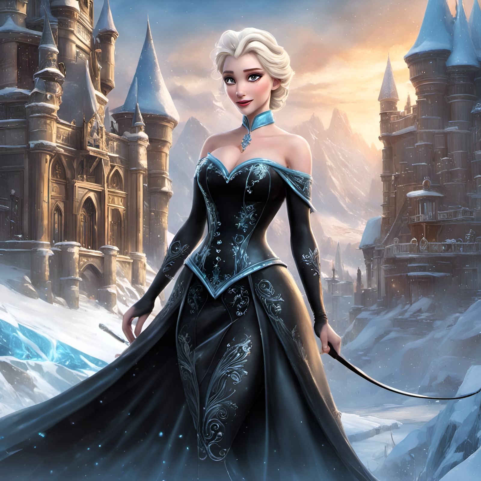 Ice Queen in Latex Builds a Castle