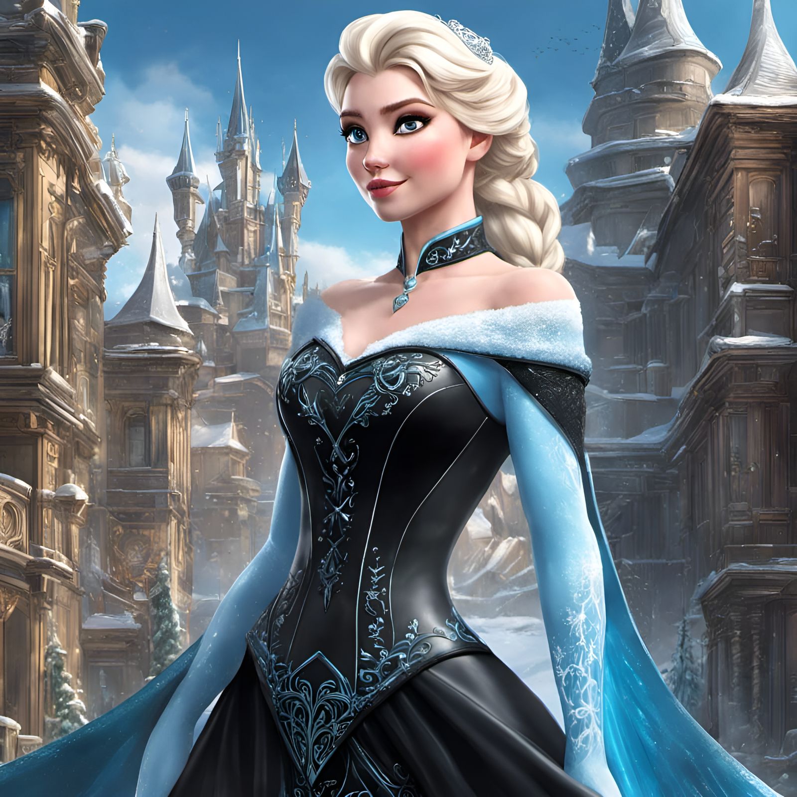 Elsa Enchants in Cyberpunk Fantasy Art
