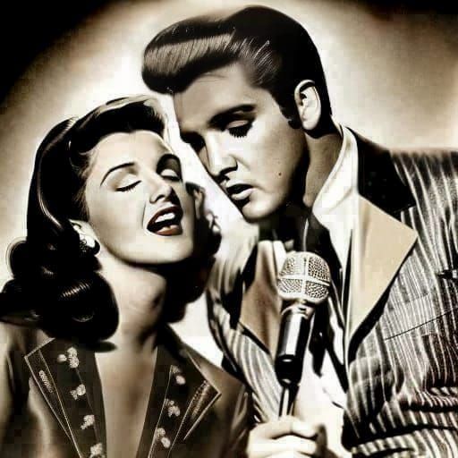 Elvis Presley Black Hair Sepia Tone Vintage Photo