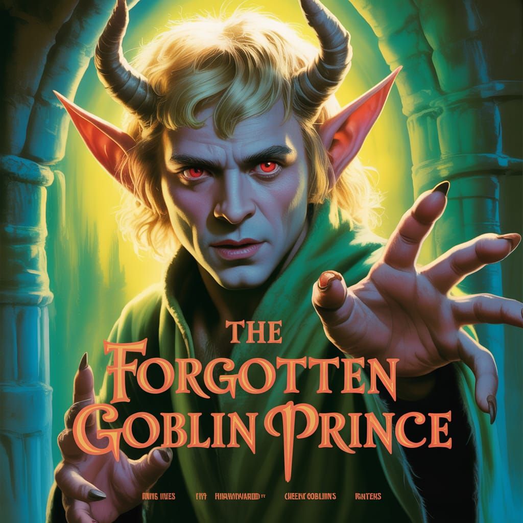1980s fantasy movie poster. The title is "The Forgotten Gobl...