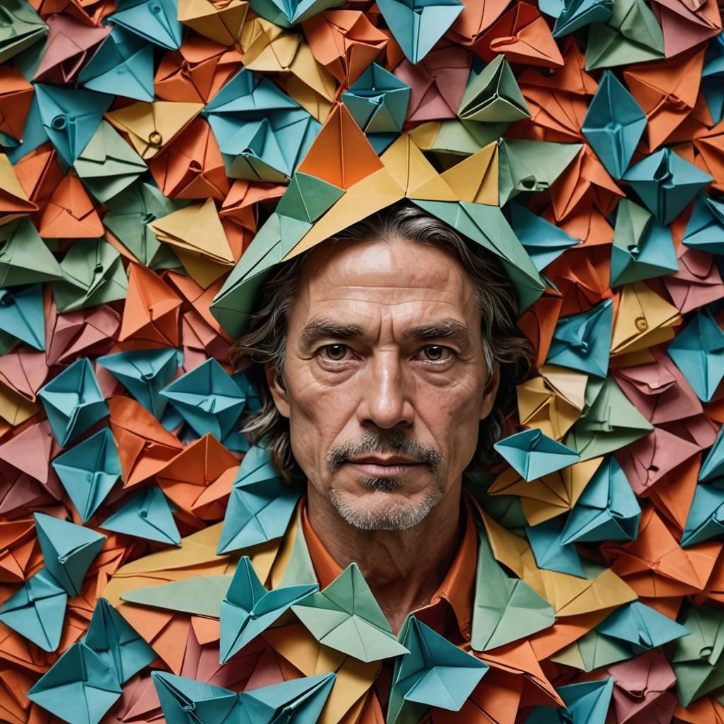 Origami Portrait: Papercraft Art in High Resolution