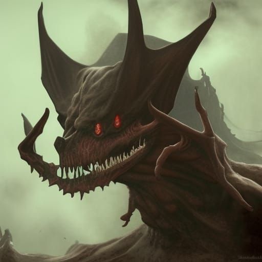 Creepy Bat-Winged Dragon at Hell's Gate