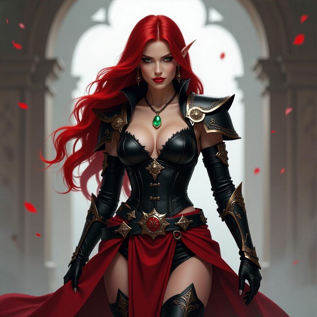 Heroic Tiefling in Dark Fantasy Armor