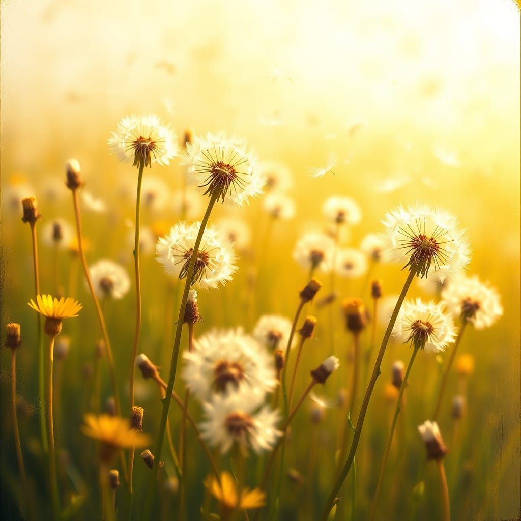 Whimsical Dandelions in Soft Focus