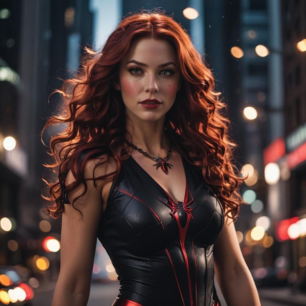 Mary Jane Watson in Black Spider-Man Costume
