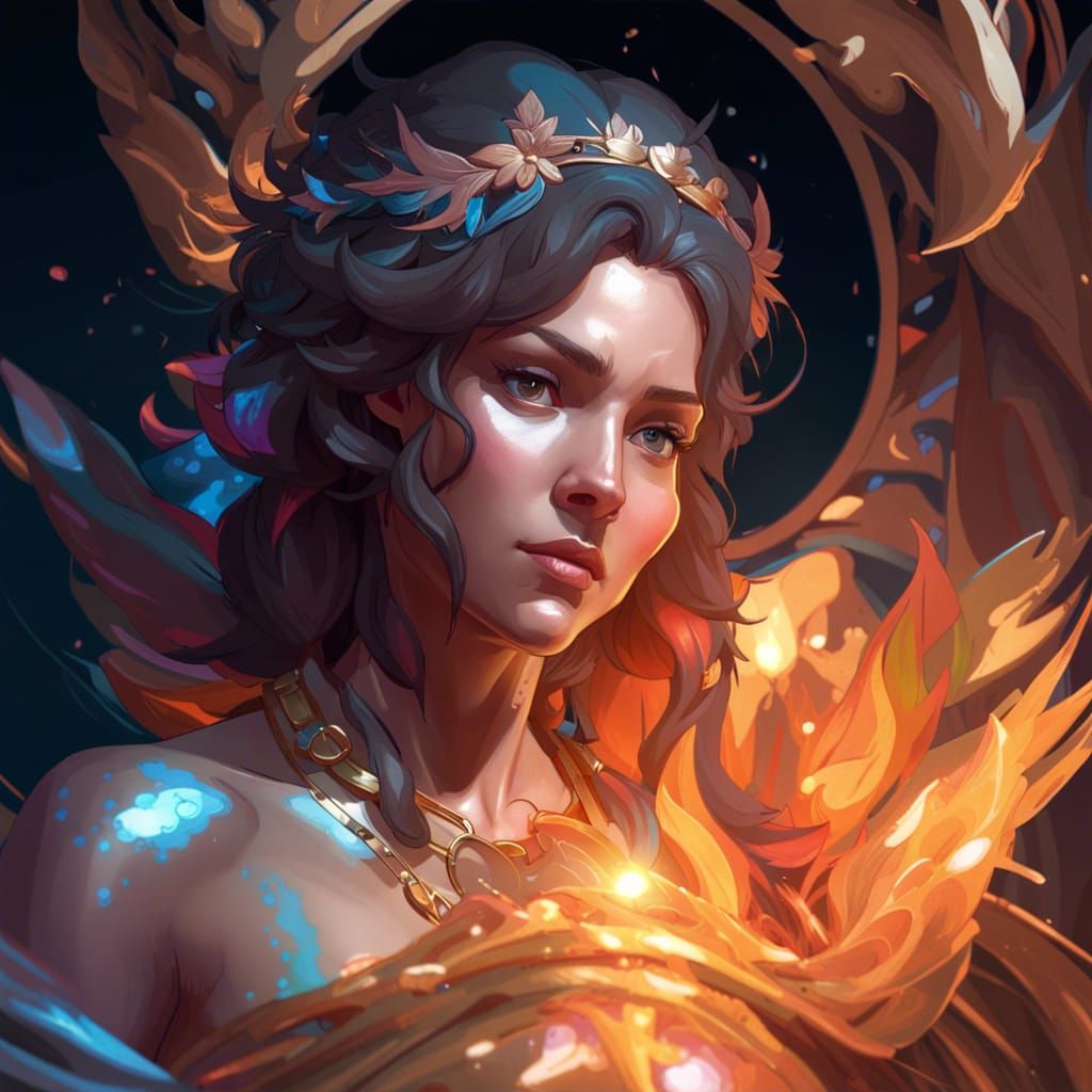 God Portrait in Dynamic Lighting, Detailed Digital Art