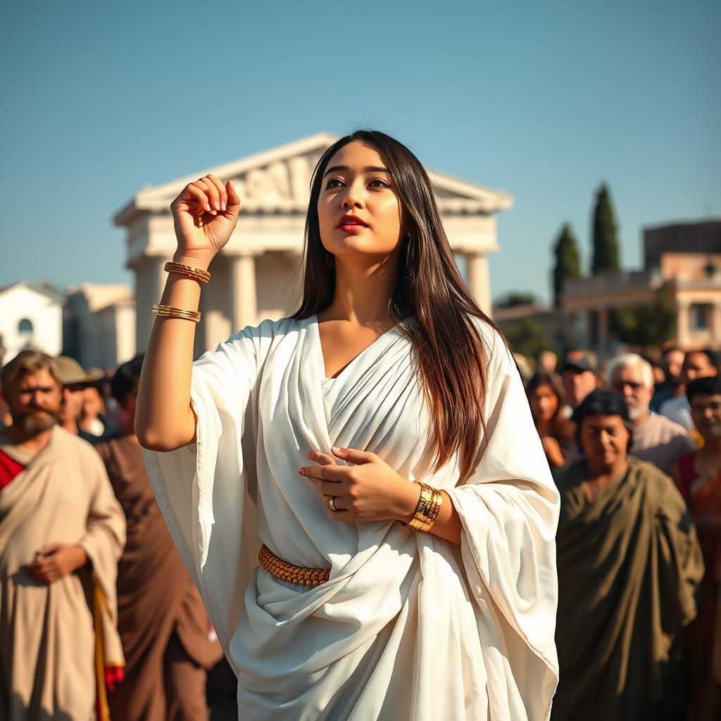 Greek Goddess Preaching in Ancient Rome