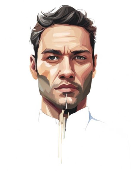 Detailed HD Drawing of a Male Face