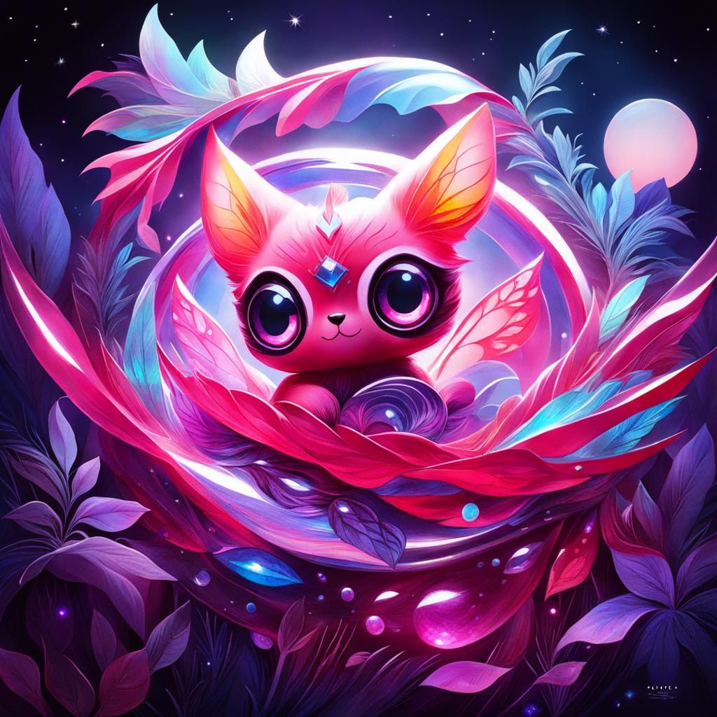 Cute Cryptid Creatures Sleeping: Ruby, Steel, and Opal