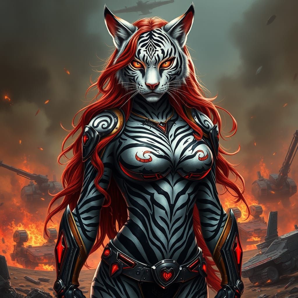 Regal Tiger Warrior in Sci-Fi Armor