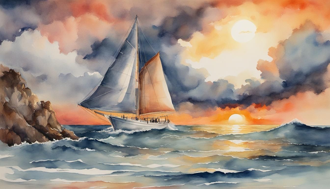 Contrasting Seascapes: Calm Sunset Meets Stormy Waves