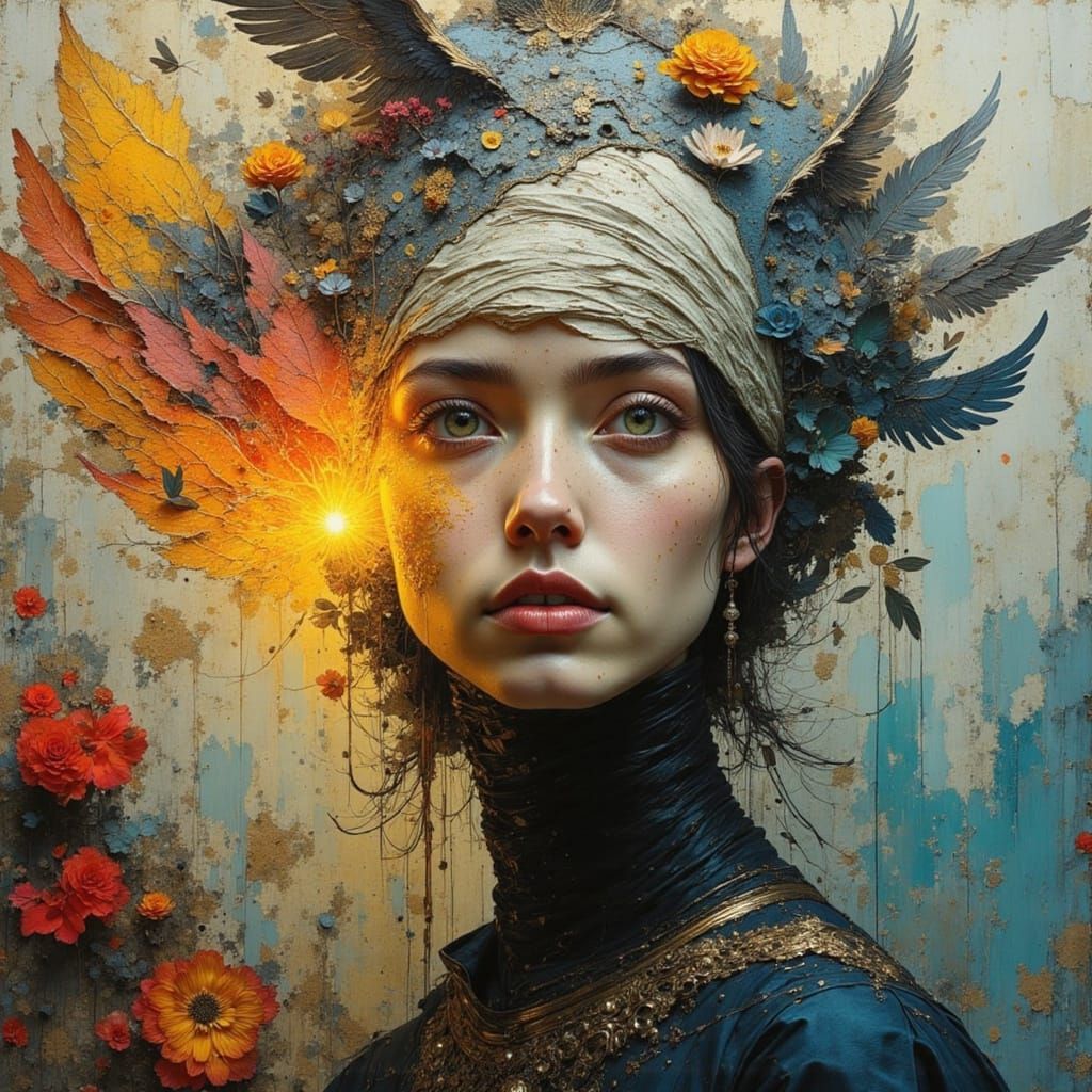 Ephemeral Memory Elegy in Dreamlike Portrait