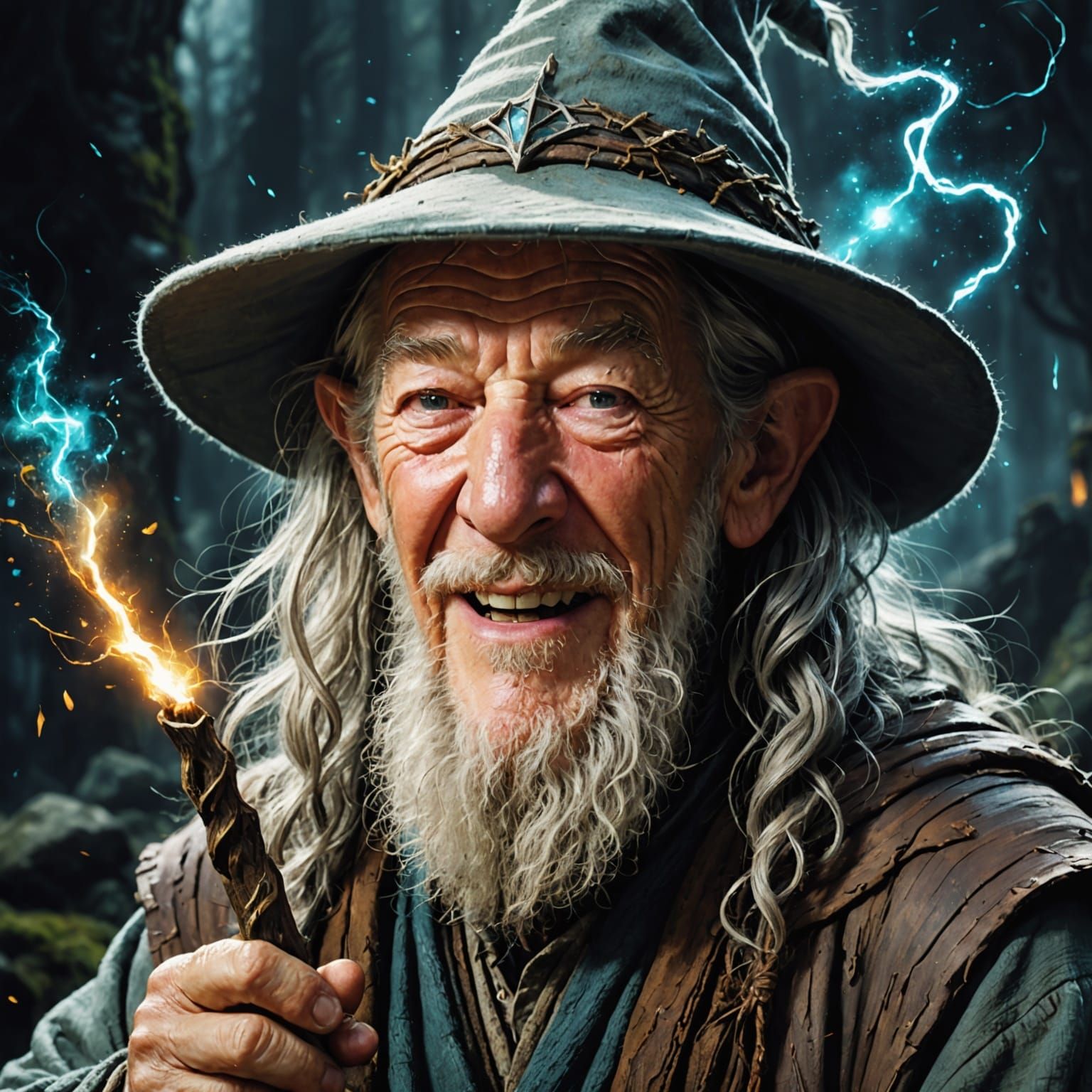 Gandalf in Hilarious Digital Illustration Style