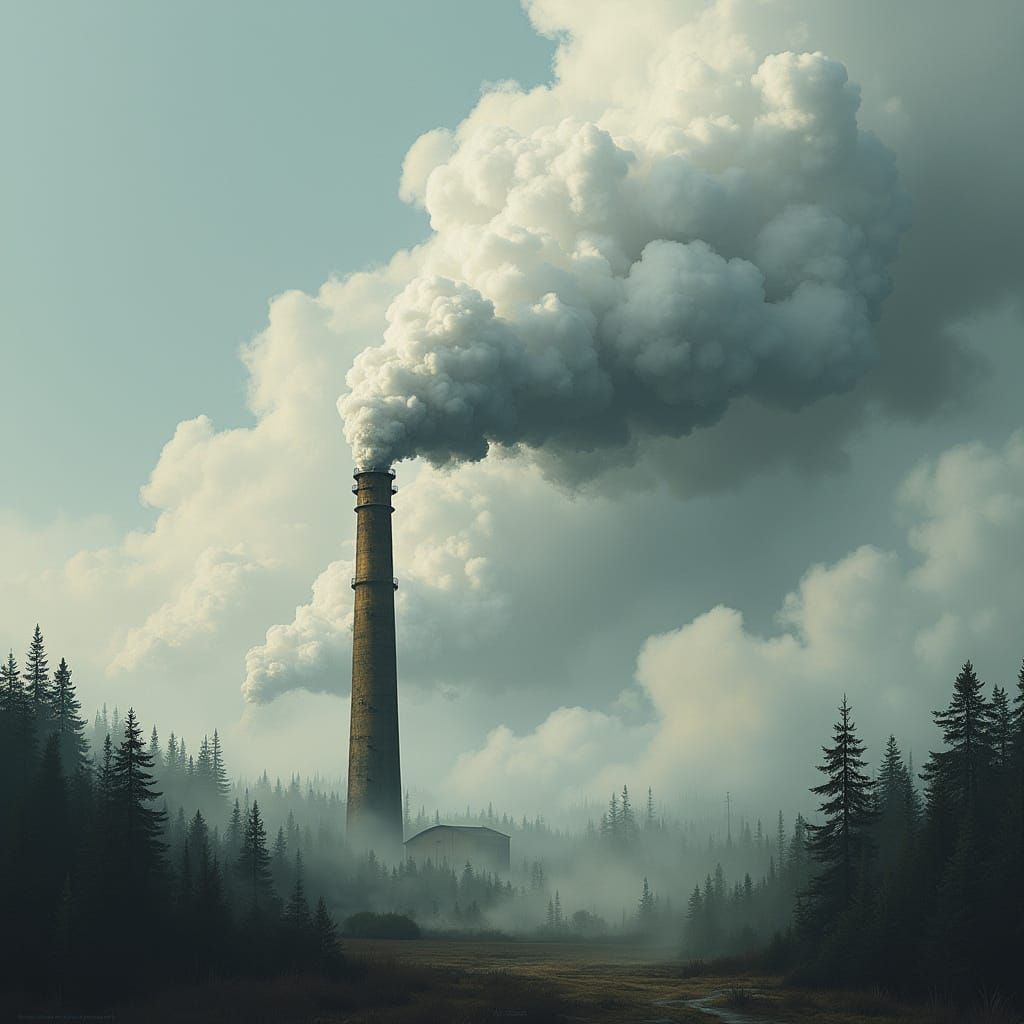 Smokestack Billowing Clouds of Smoke