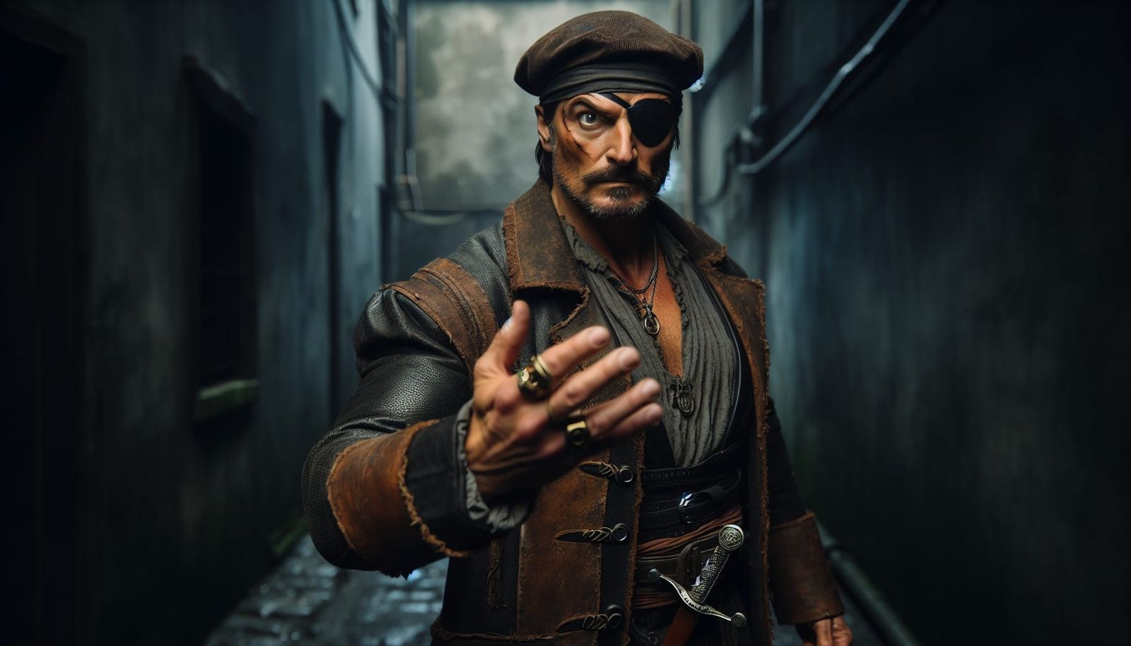 Medieval Alley: Gruff Man with Eye Patch