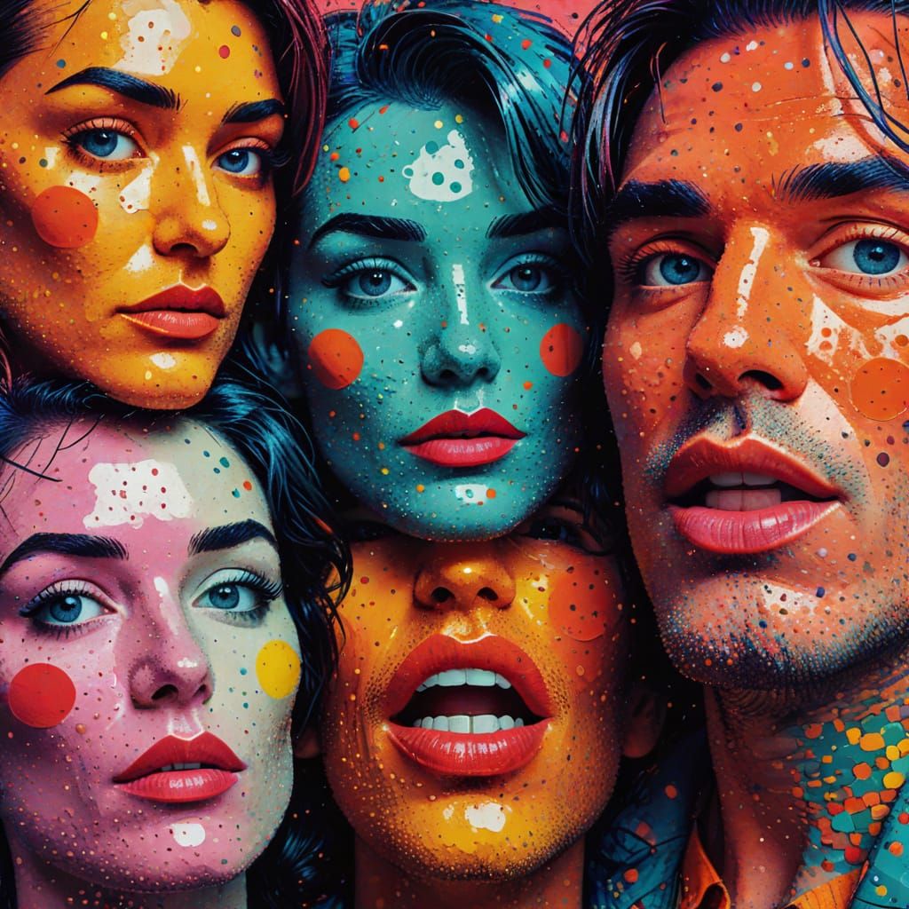 Warhol-Style Pop Art Portrait with Bright Colors