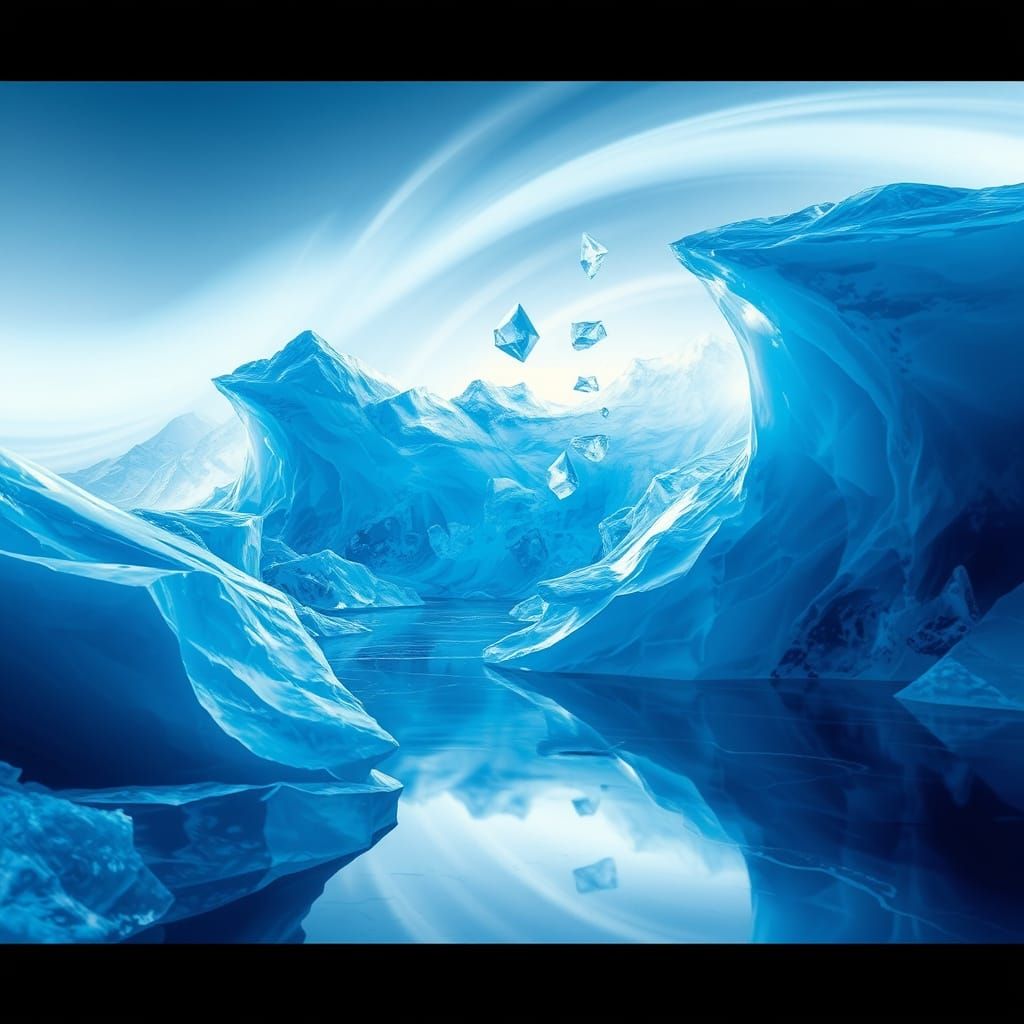 Abstract Frozen Landscape in Digital Art Style