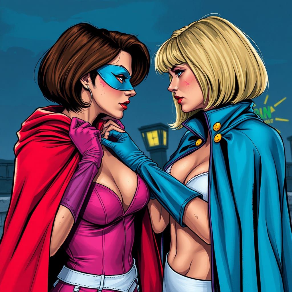 Rooftop Rivalry: Graffiti Art Style Face-Off