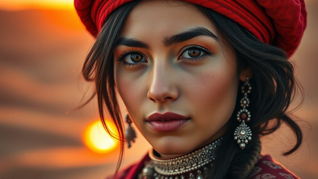 Turkmen Beauty in Traditional Tekke Attire