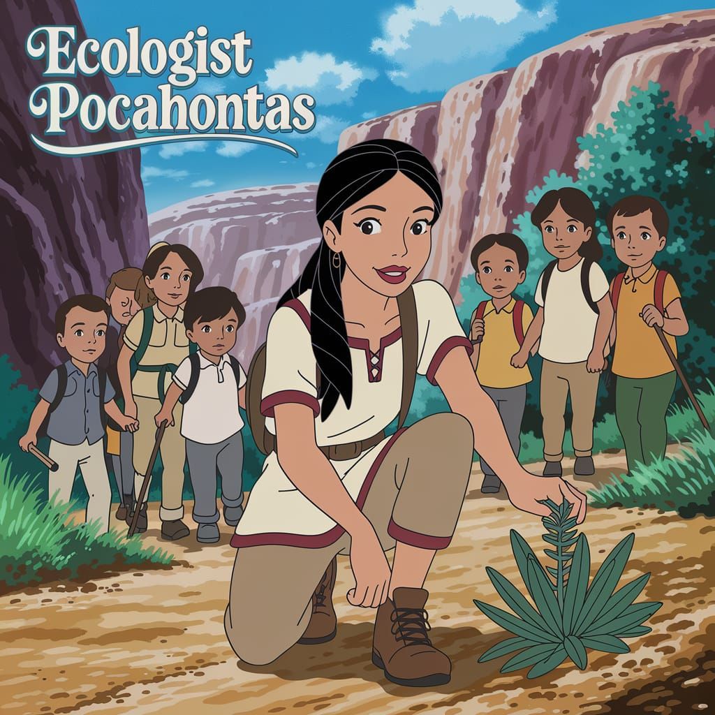 Disney Anime Pocahontas Leads Hike as Nature Guide