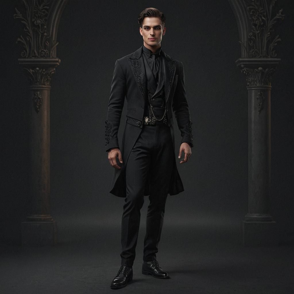 Handsome Gothic Male Portrait in Detailed Matte Painting