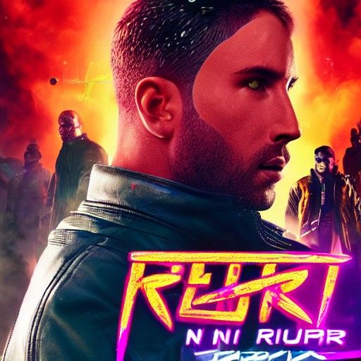 Cyberpunk Mall Riot in Neon Dystopia