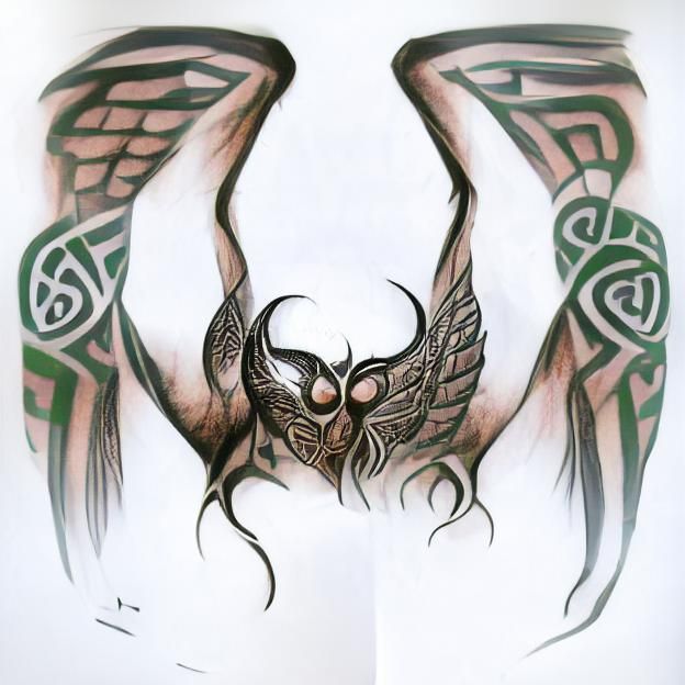 Winged Celtic Demon Tattoo Design