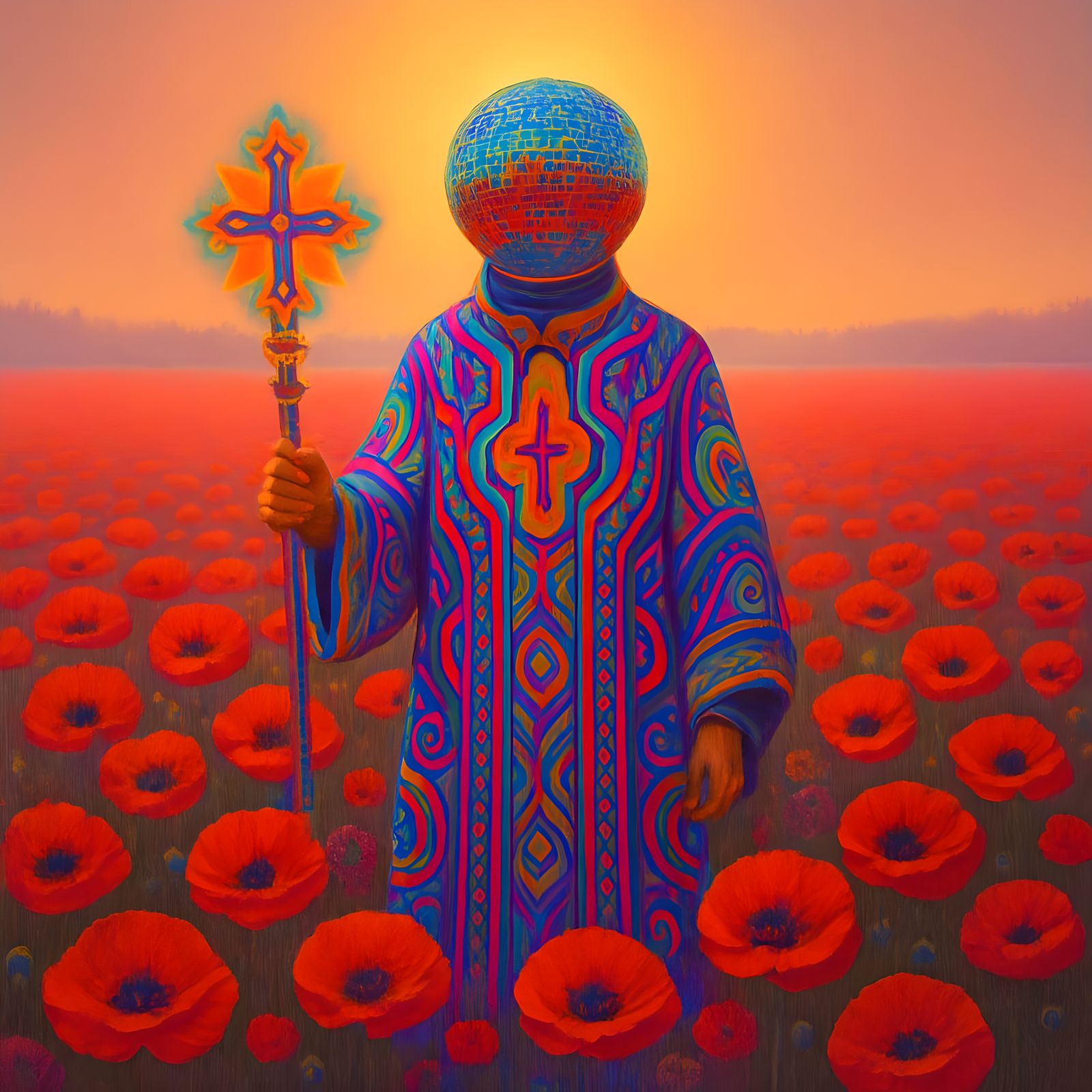 Psychedelic Priest in a Surreal Style