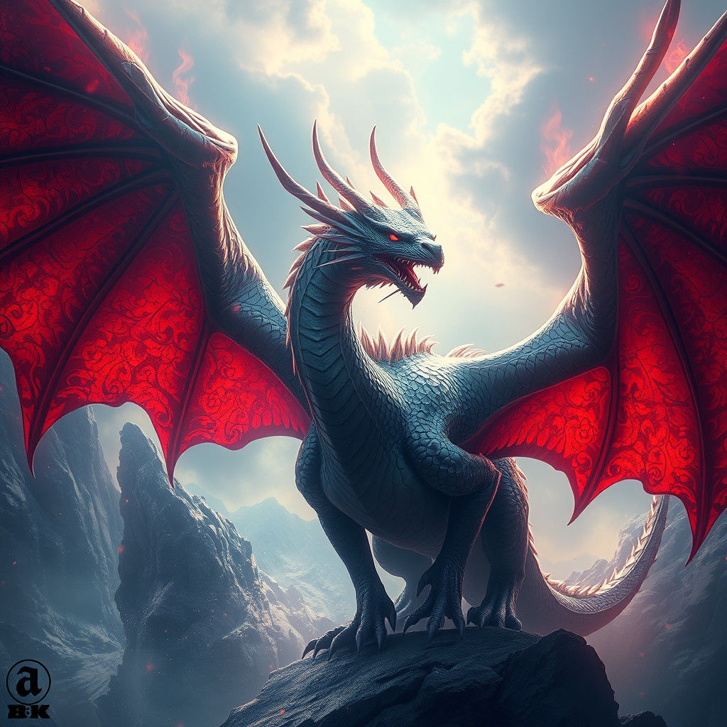 Fantastical Angel Dragon in Detailed Matte Painting