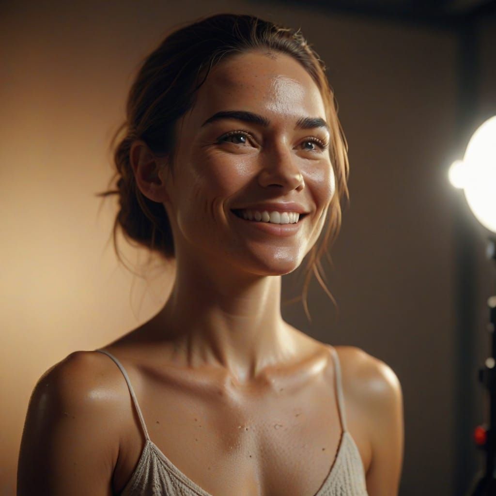 Woman's Intimate Studio Portrait with Soft Lighting