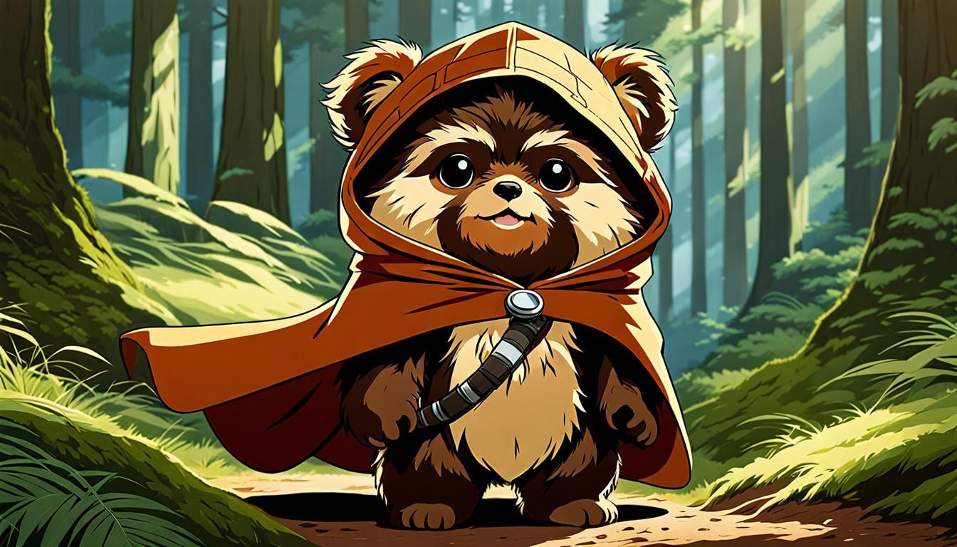 Ewok in Studio Ghibli Anime Style