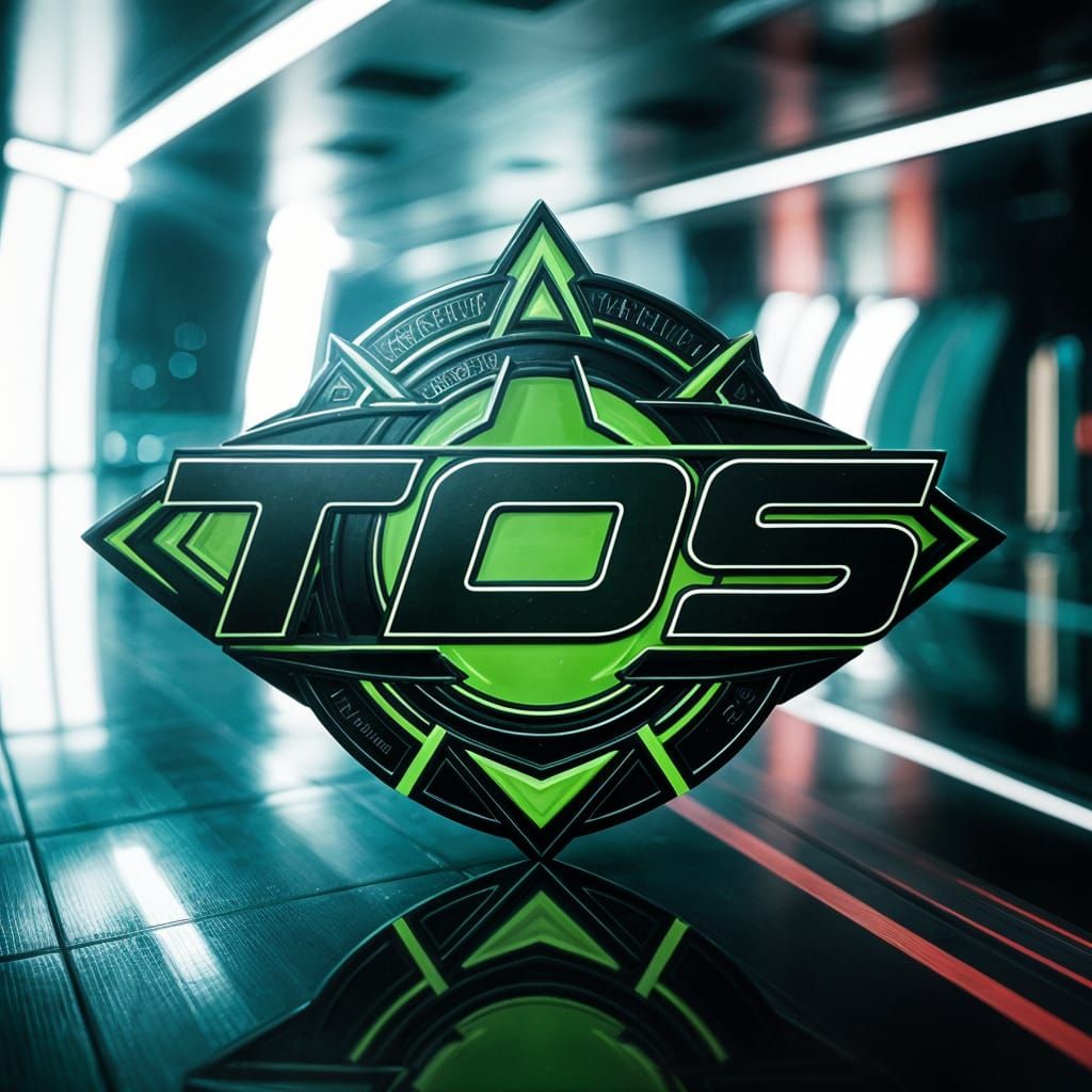 Futuristic TDS Logo in Neon Green and Black