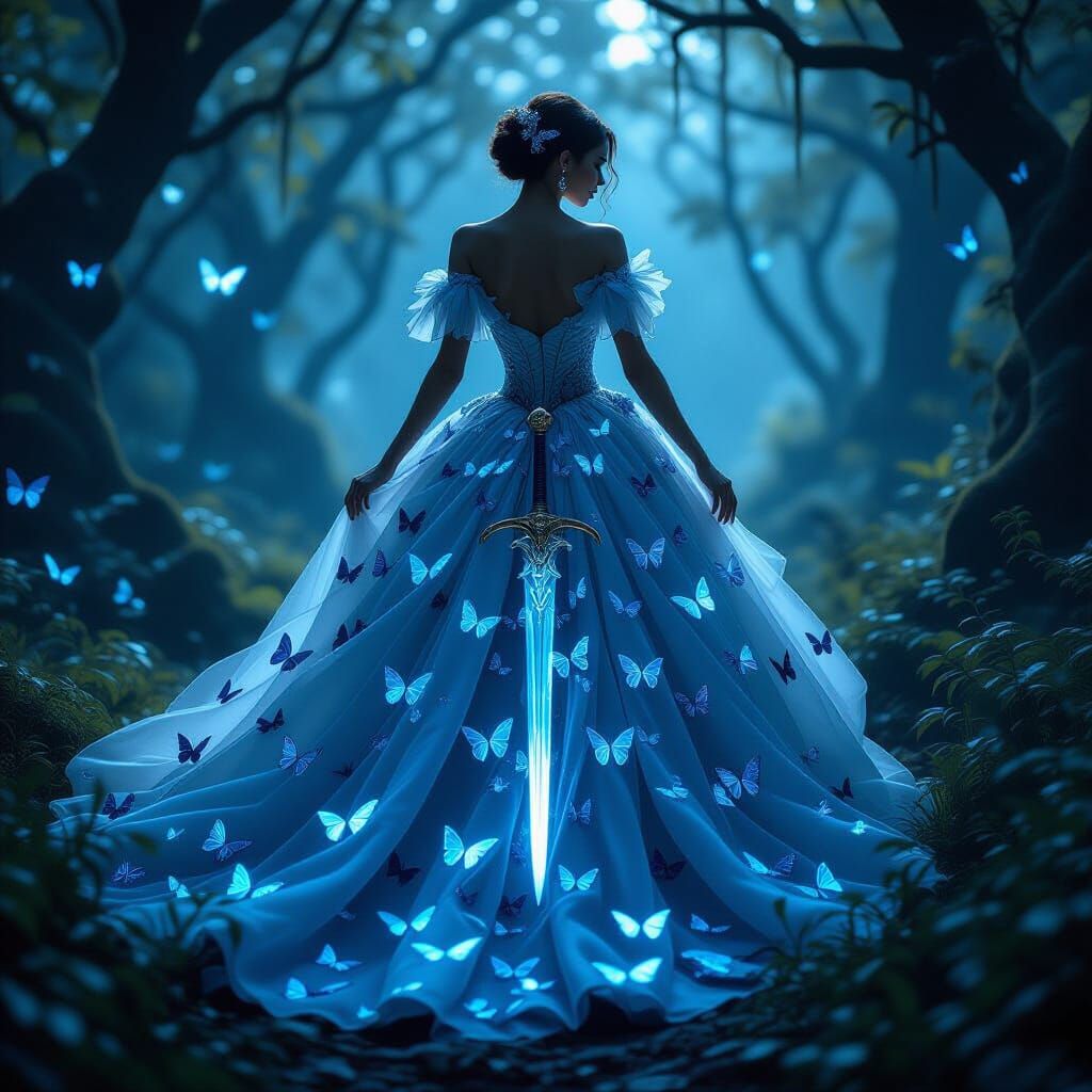 beautiful woman in A breathtakingly elegant ball gown, intri...