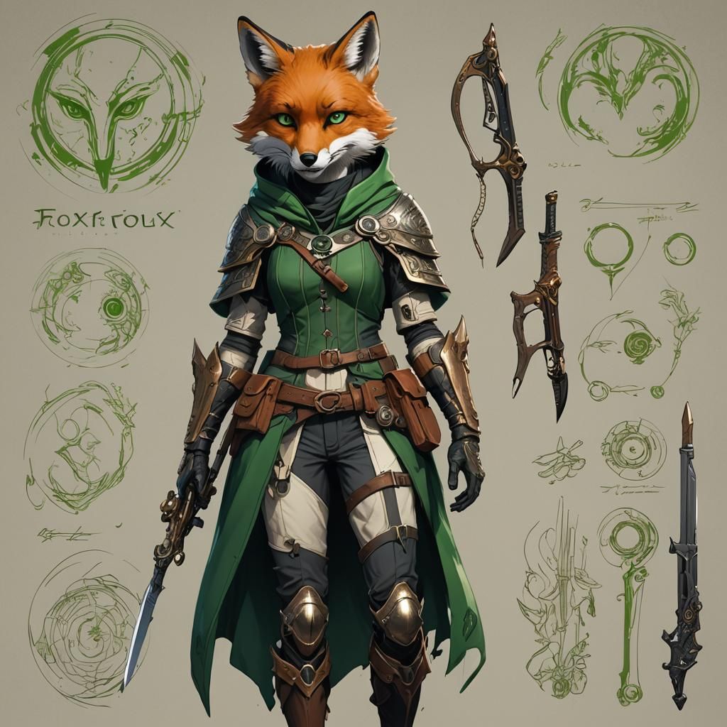 Elegant Fox Maiden in Deep Fantasy Realm