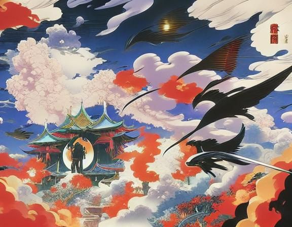 Asian Vampiress in Underground Comix Style