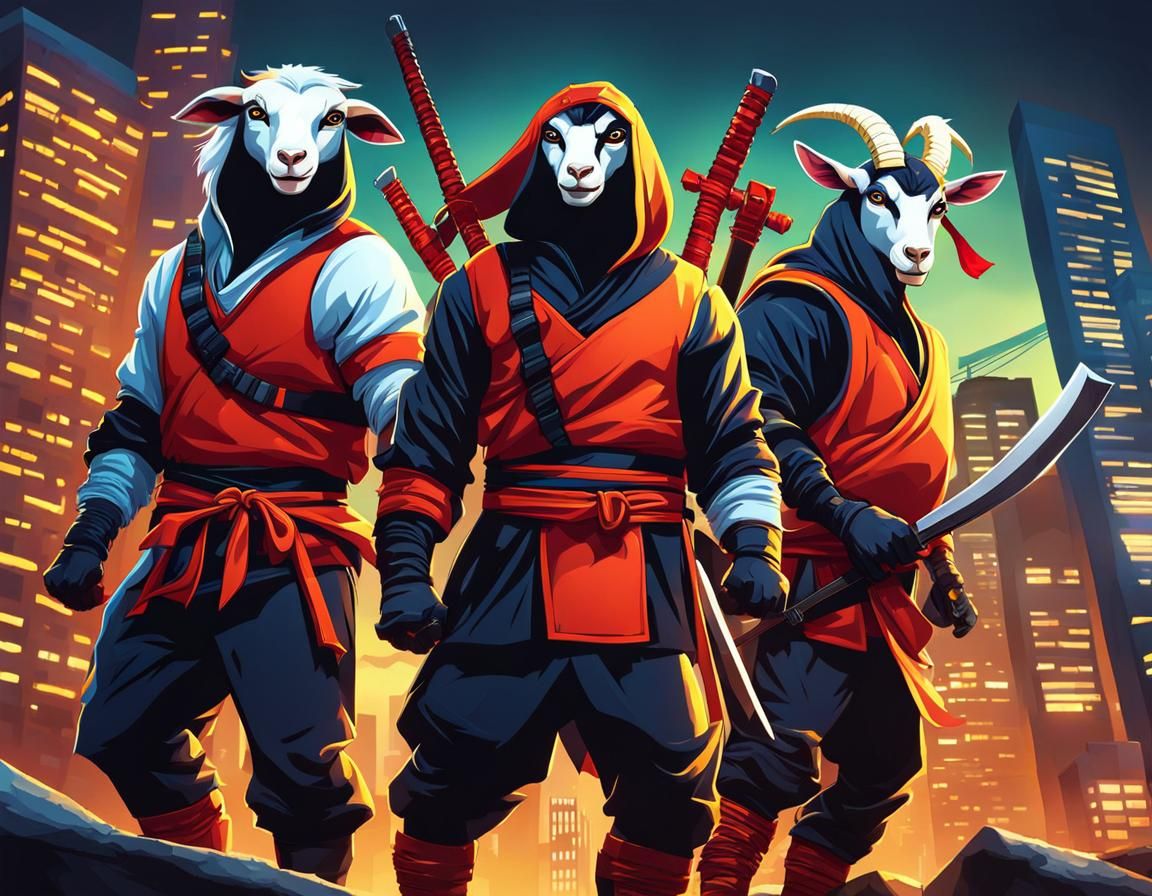 Adult Mutant Ninja Goats