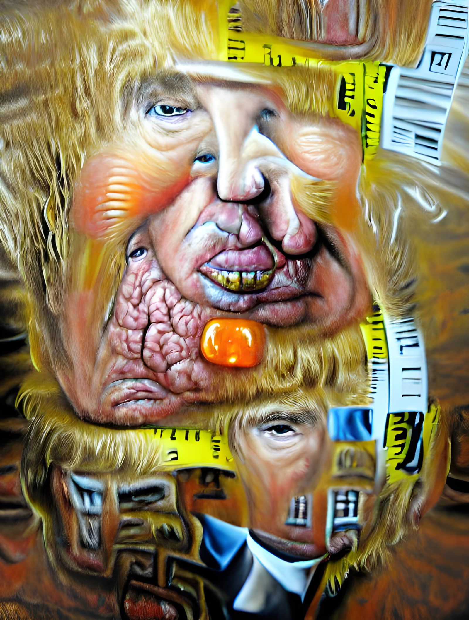 Grotesque Portrait of Donald Trump in Lowbrow Style