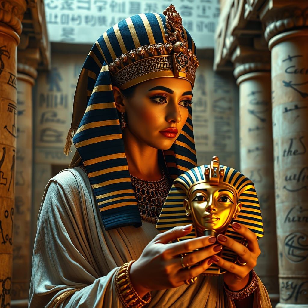 Golden Goddess Contemplates Ancient Egypt's Legacy