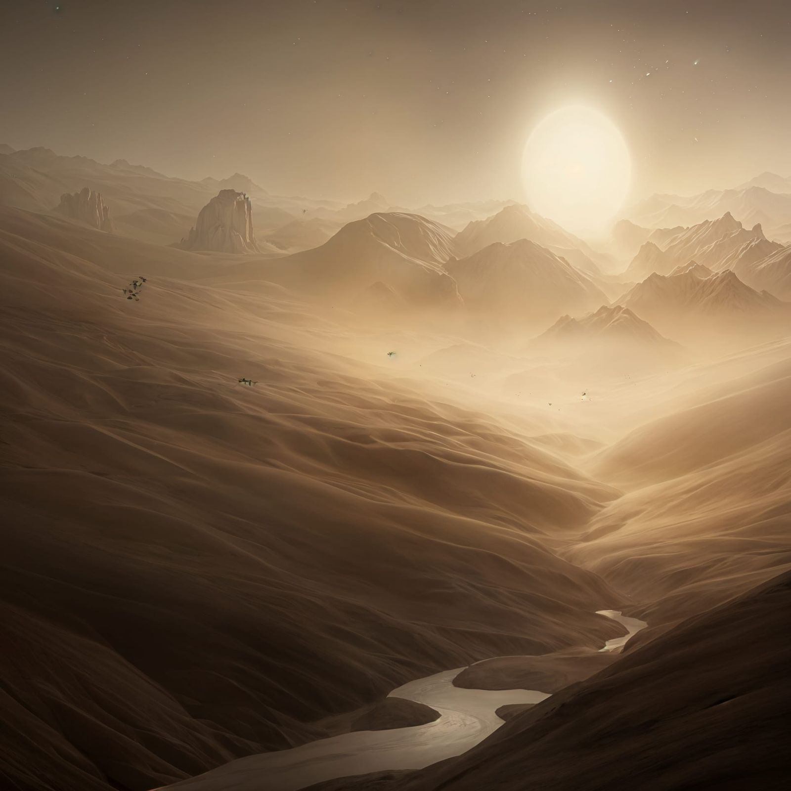 Gigantic Fractal Structure on Desolate Landscape