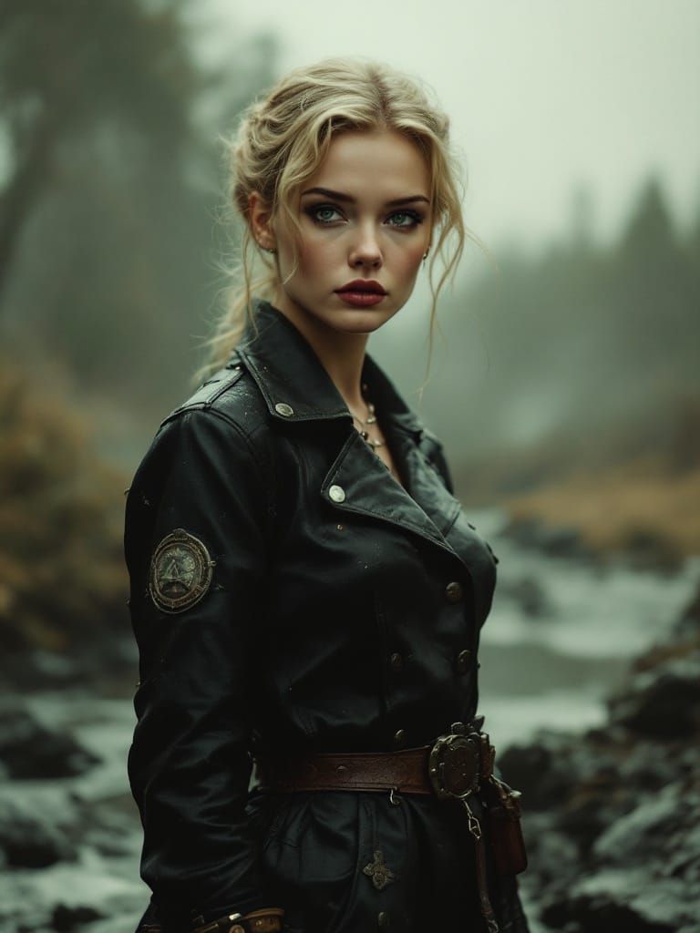 Confident 1950s Pin-Up in Atmospheric Realism