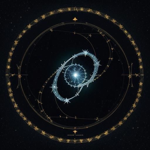 Serpent Constellation in Starry Night Sky