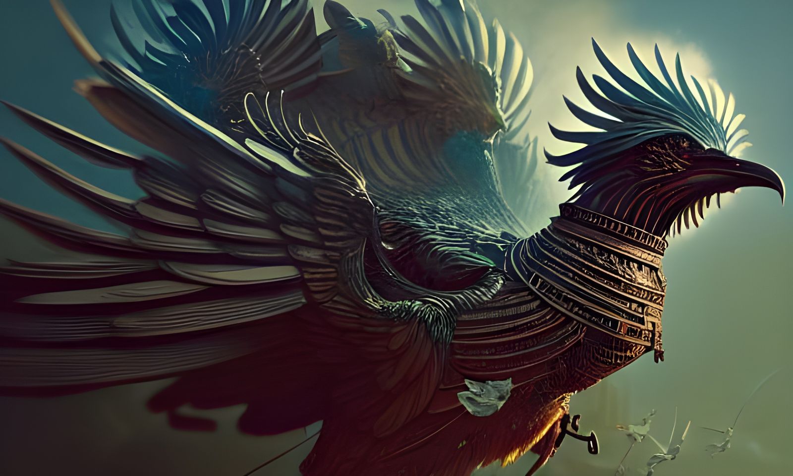 Armored Bird: Intricate Fantasy Art