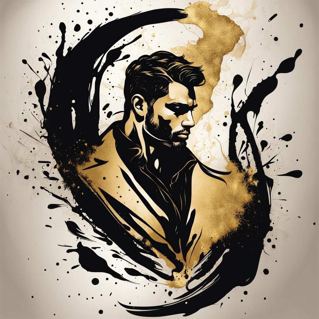 Sophisticated Masculine Logo in Impasto Style