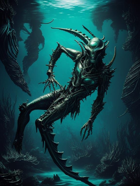 Ethereal Mermaids in a Dreamlike, Biomechanical Underworld