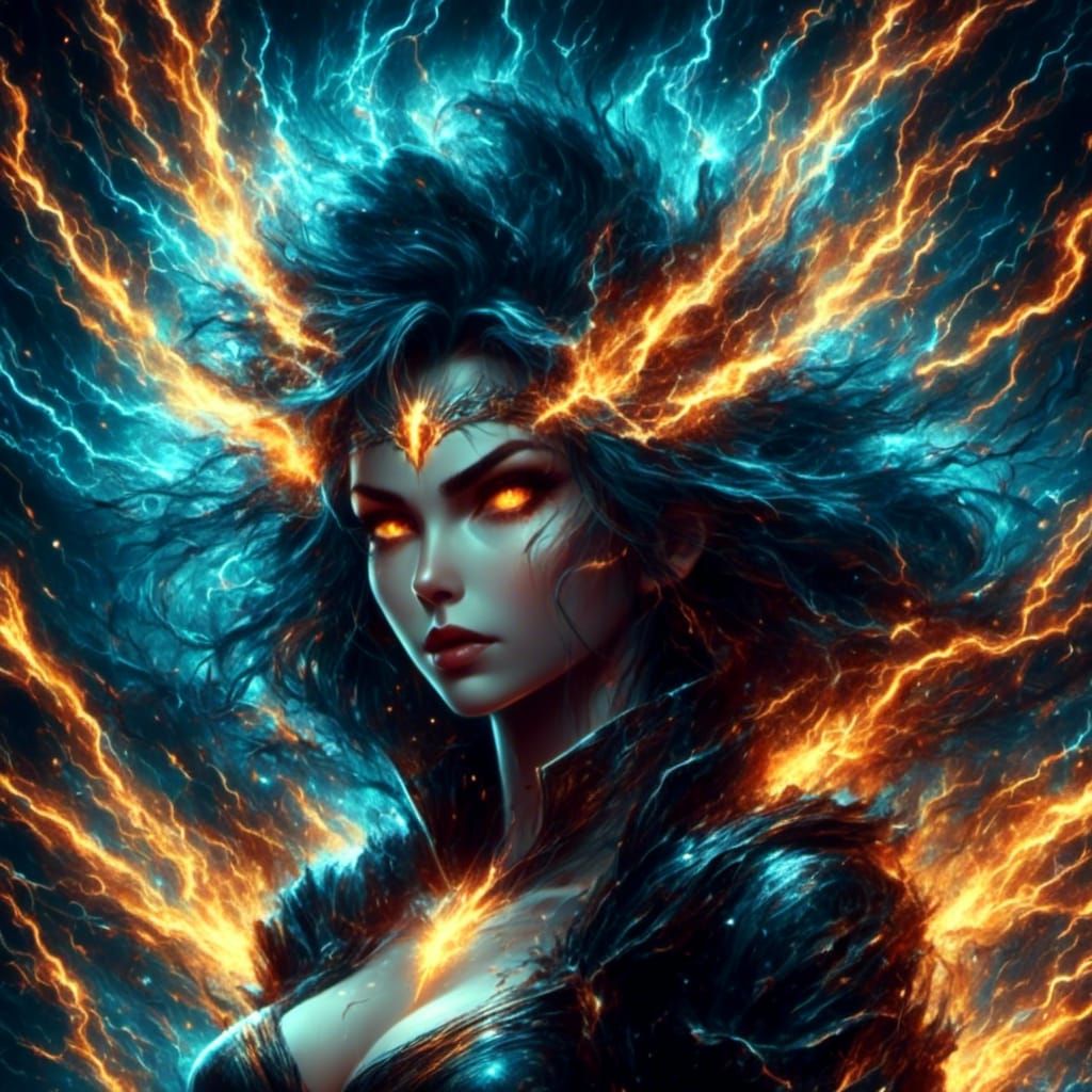 Mighty Sorceress Portrait in Comic Book Style