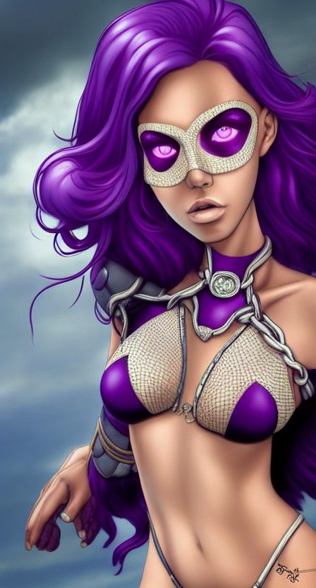 Hyper-Realistic Starfire Pinup in Mesh Bikini