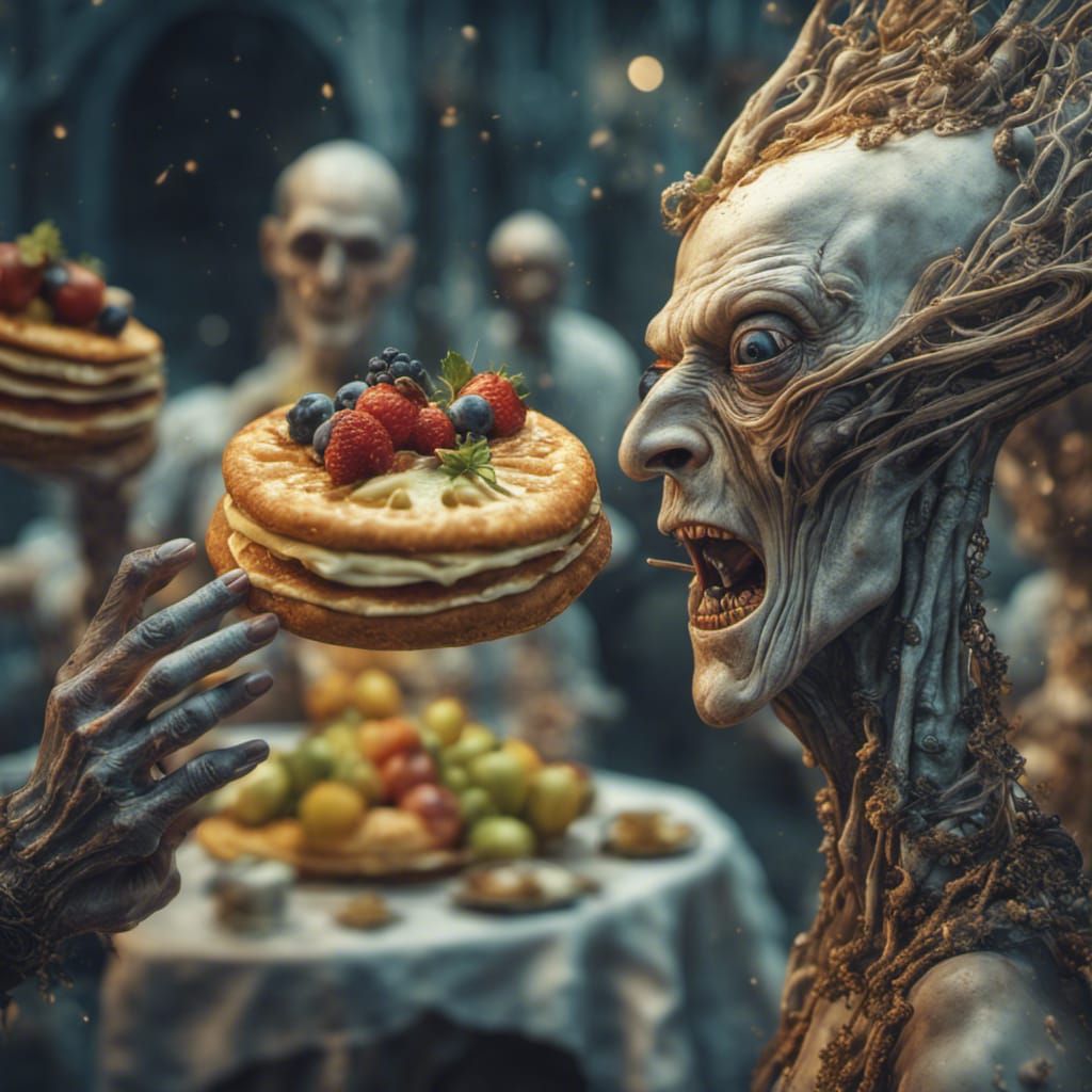 Bizarre Feast: Hyperrealistic Futuristic Alien Dream