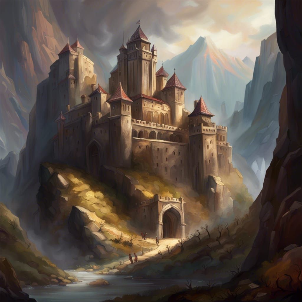 Majestic Citadel Protected by Onion Knights: Sci-Fi Art